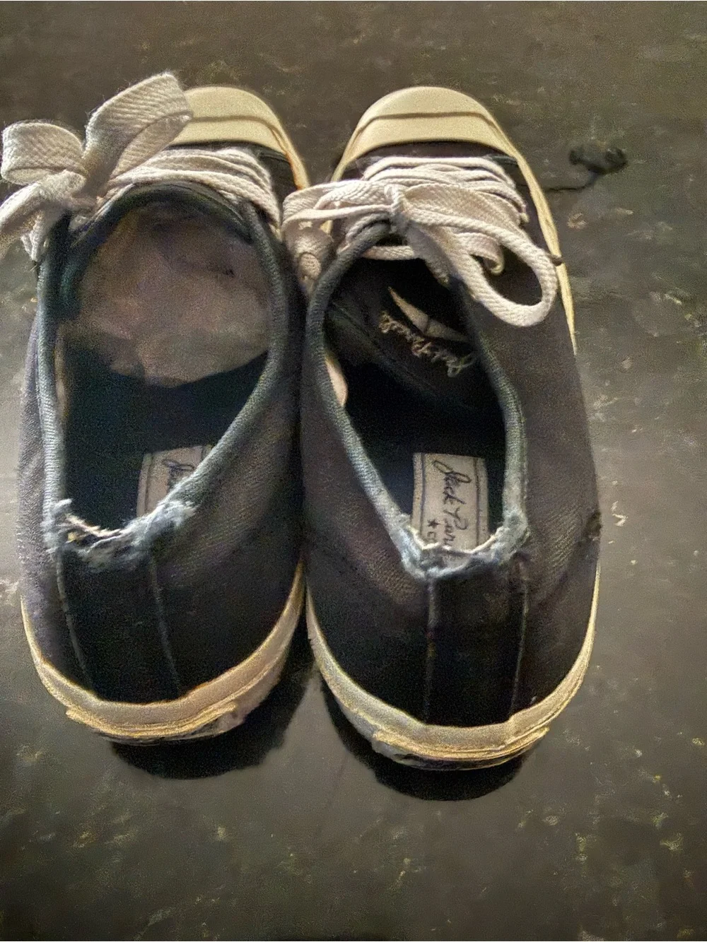 Converse Black Canvas Low-Top Sneakers with Cream Toe Caps